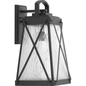 Creighton 1-Light Wall Lantern in Black