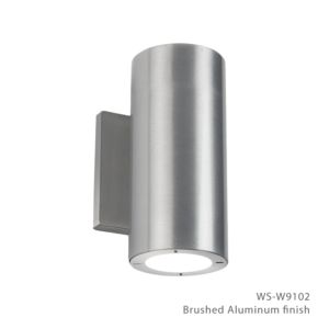 Modern Forms Vessel 2 Light Outdoor Wall Light in Brushed Aluminum