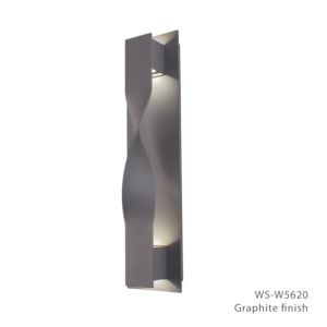 Modern Forms Twist 2 Light Outdoor Wall Light in Graphite