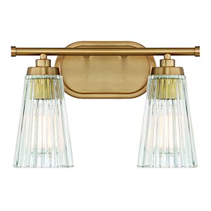 Chantilly 2-Light Bathroom Vanity Light in Warm Brass