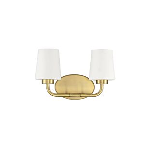 Savoy House Capra 2 Light Bathroom Vanity Light in Warm Brass