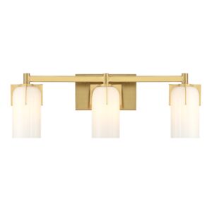 Caldwell 3-Light Bathroom Vanity Light in Warm Brass