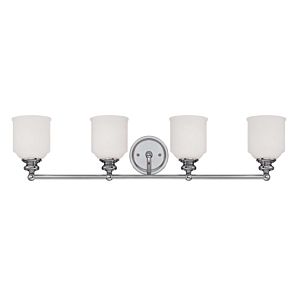 Savoy House Melrose by Brian Thomas 4 Light Bathroom Vanity Light in Polished Chrome