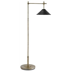 Dao 1-Light Floor Lamp in Silver Granello with Satin Black