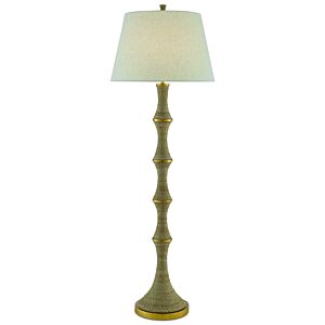 Bourgeon 1-Light Floor Lamp in Natural with Dark Contemporary Gold Leaf