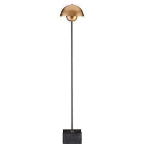 La 1-Light Floor Lamp in Brushed Brass with Black