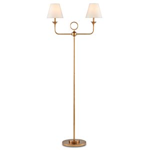 Nottaway 2-Light Floor Lamp in Brass