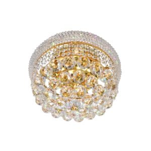 CWI Empire 4 Light Flush Mount With Gold Finish
