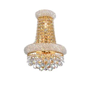 CWI Empire 3 Light Wall Sconce With Gold Finish