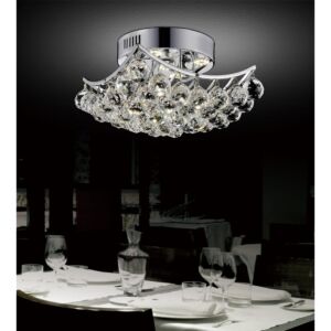 CWI Queen 6 Light Flush Mount With Chrome Finish