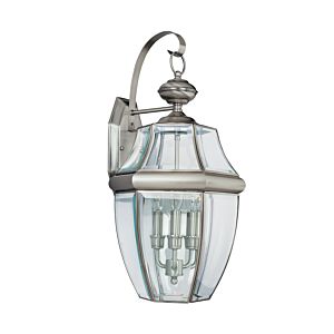 Sea Gull Lancaster 3 Light 23 Inch Outdoor Wall Light in Antique Brushed Nickel