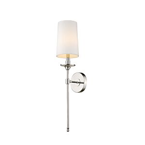 Z-Lite Emily 1-Light Wall Sconce In Polished Nickel