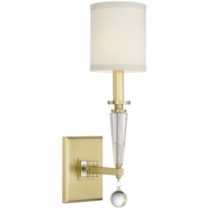  Paxton Wall Sconce in Aged Brass with Clear Glass Balls Crystals