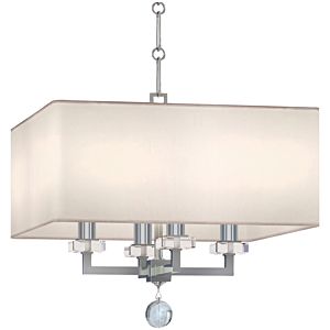 Crystorama Paxton 4 Light 15 Inch Modern Chandelier in Polished Nickel
