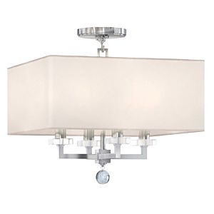 Crystorama Paxton 4 Light 16 Inch Ceiling Light in Polished Nickel
