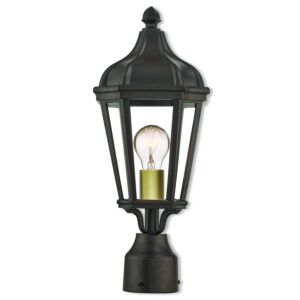 Morgan 1-Light Outdoor Post-Top Lanterm in Bronze w with Antique Gold Cluster