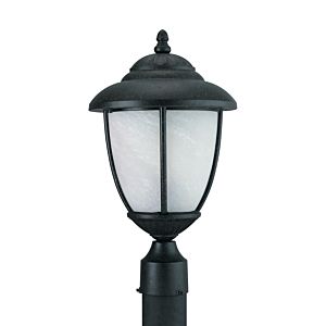 Sea Gull Yorktown 17 Inch Outdoor Post Light in Forged Iron
