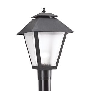 Polycarbonate Outdoor 1-Light Outdoor Post Lantern in Black