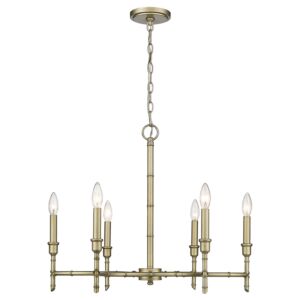 Cambay 6-Light Chandelier in White Gold