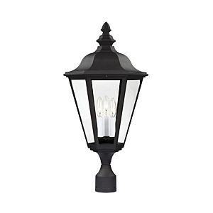 Sea Gull Brentwood 3 Light 26 Inch Outdoor Post Light in Black