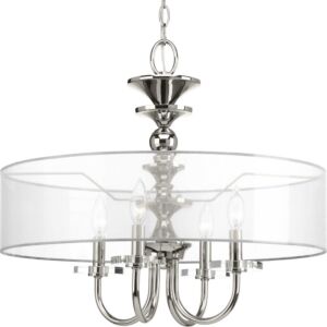 Marche' 4-Light Pendant in Polished Nickel
