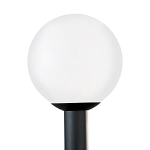 Outdoor Globe 1-Light Outdoor Post Lantern in White Plastic