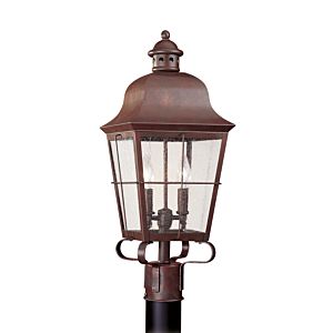 Sea Gull Chatham 2 Light 23 Inch Outdoor Post Light in Weathered Copper