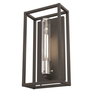 DVI Sambre Outdoor 1-Light Outdoor Wall Sconce in Stainless Steel and Hammered Black