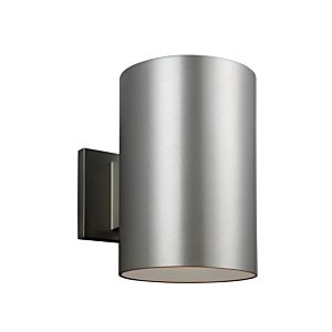 Sea Gull Cylinders 9 Inch Outdoor Wall Light in Painted Brushed Nickel