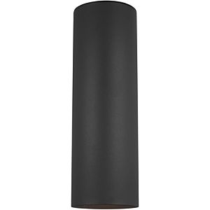 Sea Gull Outdoor Cylinders 2 Light Outdoor Wall Light in Black