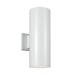 Visual Comfort Studio Cylinders 2-Light 18 Outdoor Wall Light in White