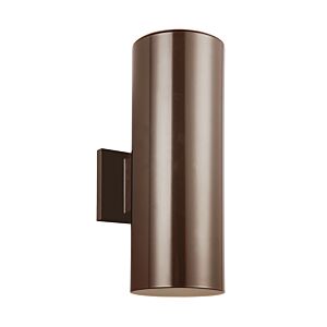 Outdoor Cylinders 2-Light Outdoor Wall Lantern in Bronze