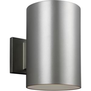 Sea Gull Cylinders 9 Inch Outdoor Wall Light in Painted Brushed Nickel