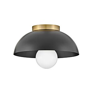 Stu 1-Light LED Flush Mount Ceiling Light in Black