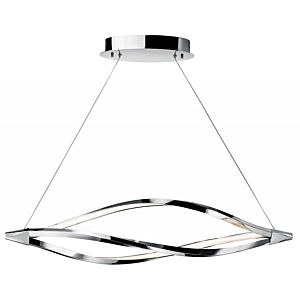 Elan Meridian 43 Inch LED Pendant Light Pendant Pendant in Chrome with Etched Acrylic