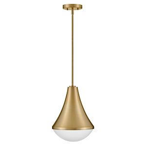 Haddie 1-Light LED Pendant in Lacquered Brass