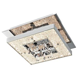 Elan Crushed Ice 6.26 Inch 3200K LED Crystal Ceiling Light in Chrome