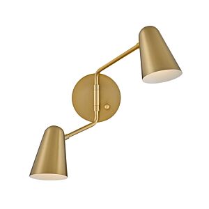 Birdie 2-Light LED Wall Sconce in Lacquered Brass