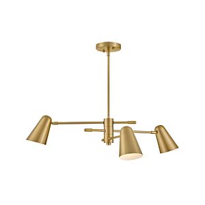 Birdie 3-Light LED Chandelier in Lacquered Brass