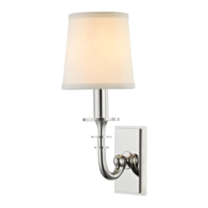 Hudson Valley Carroll 13 Inch Wall Sconce in Polished Nickel