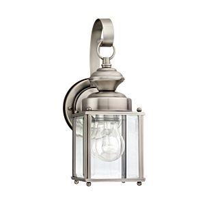Sea Gull Jamestowne 11 Inch Outdoor Wall Light in Antique Brushed Nickel