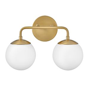 Juniper 2-Light Bathroom Vanity Light in Lacquered Brass