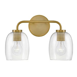 Percy 2-Light Bathroom Vanity Light in Lacquered Brass