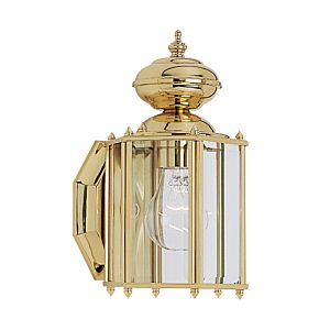 Sea Gull Classico 11 Inch Outdoor Wall Light in Polished Brass