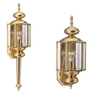 Sea Gull Classico Outdoor Wall Light in Polished Brass
