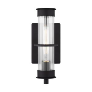 Alcona 1-Light Outdoor Wall Lantern in Black