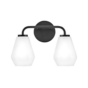 Gio 2-Light LED Bathroom Vanity Light in Black