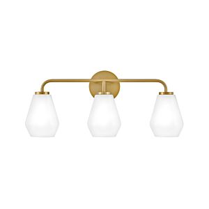 Gio 3-Light LED Bathroom Vanity Light in Lacquered Brass