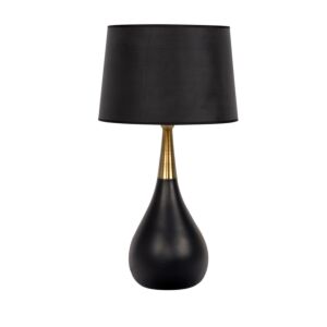 Table Lamp 1-Light Table Lamp in Flat Black with Satin Brass