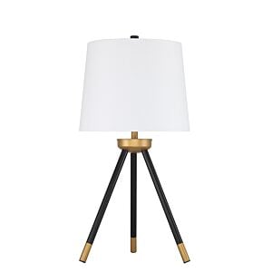 Craftmade 1-Light Table Lamp in Painted Black with Painted Gold